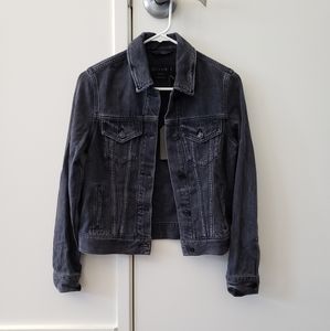NWT All Saints Washed Black Hay Denim Jacket